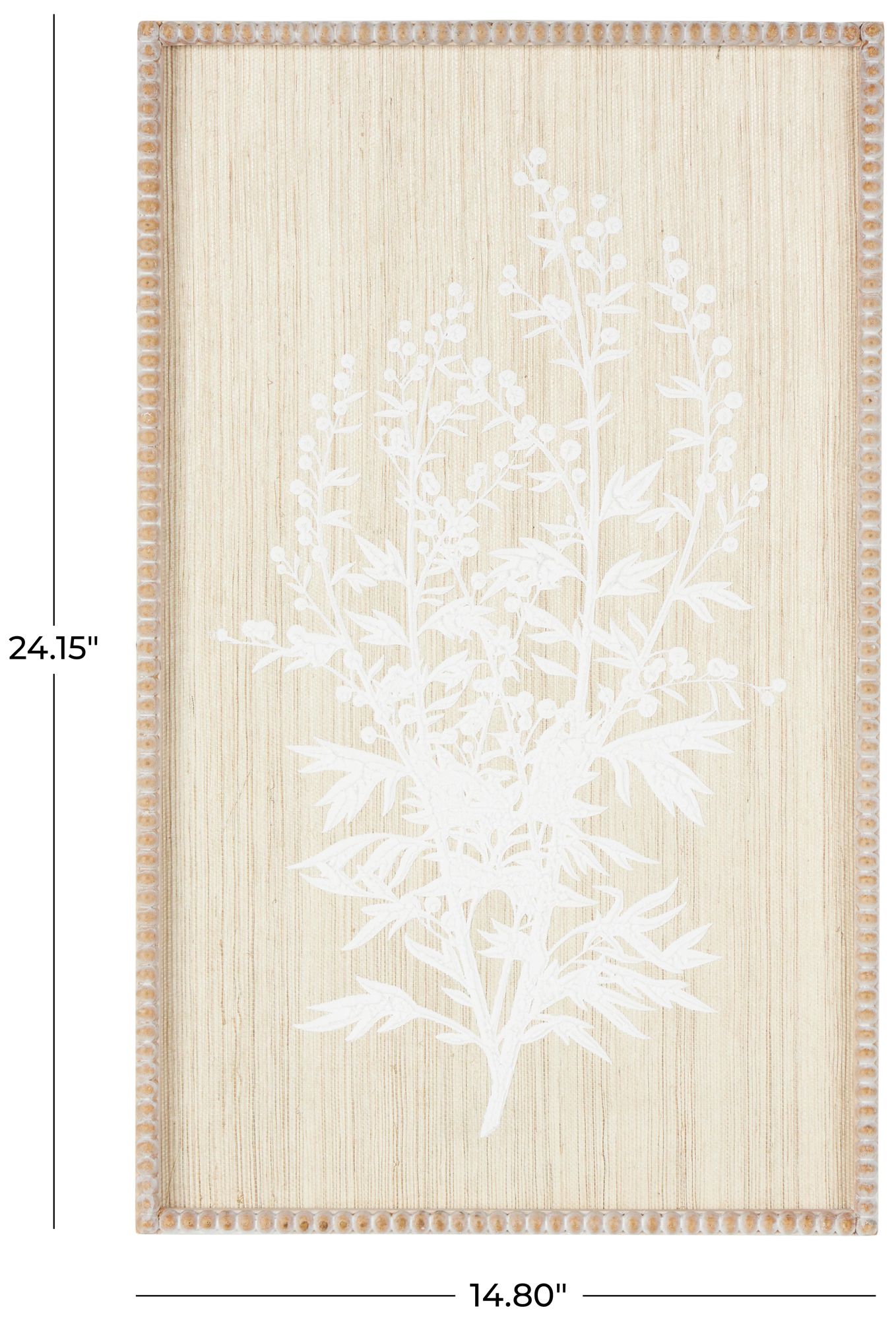 Cream Wood Traditional Framed Wall Art, 15" x 1" x 24"