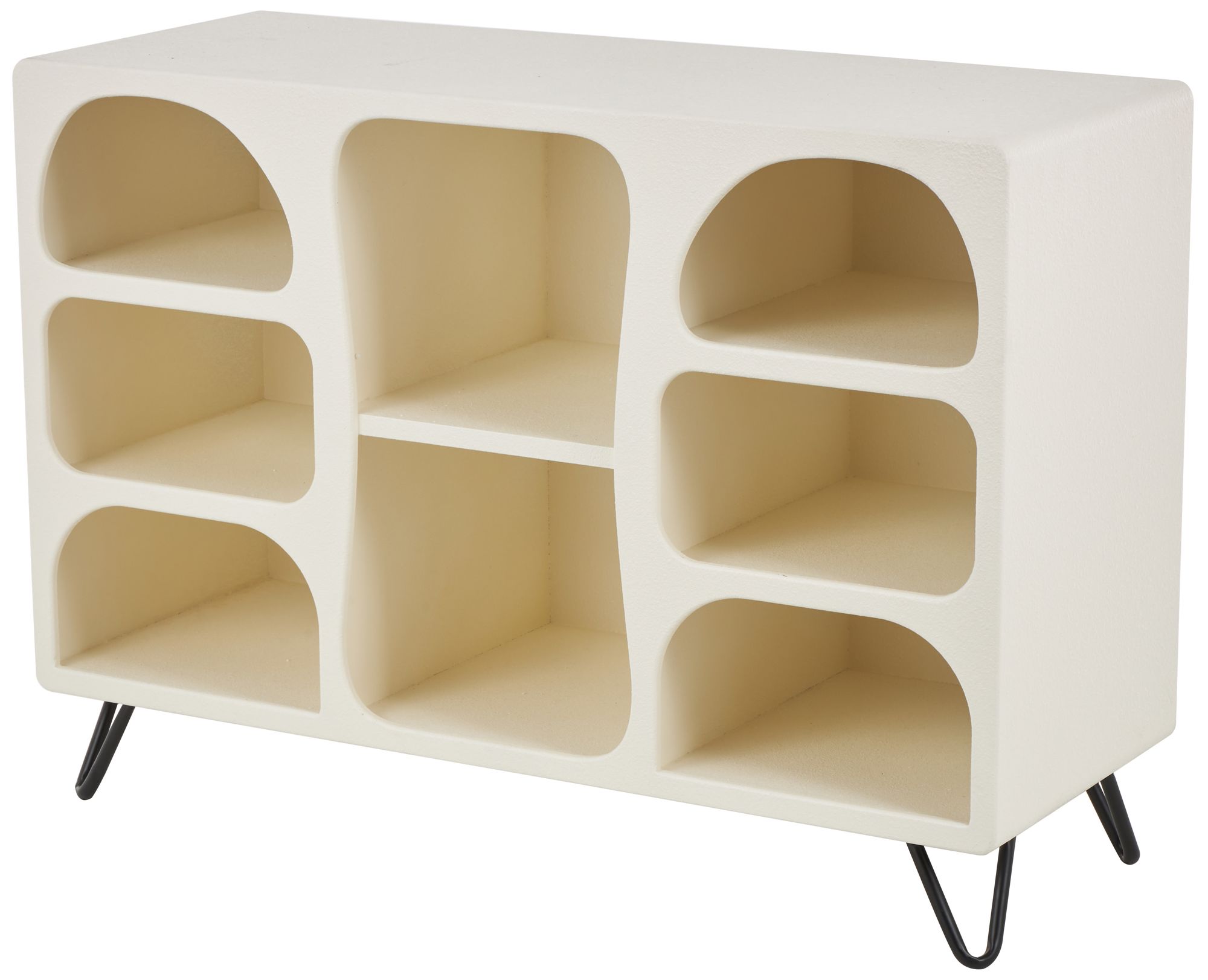 Image 2 Cream Wooden Modern Shelving Unit, 40" x 15" x 28"