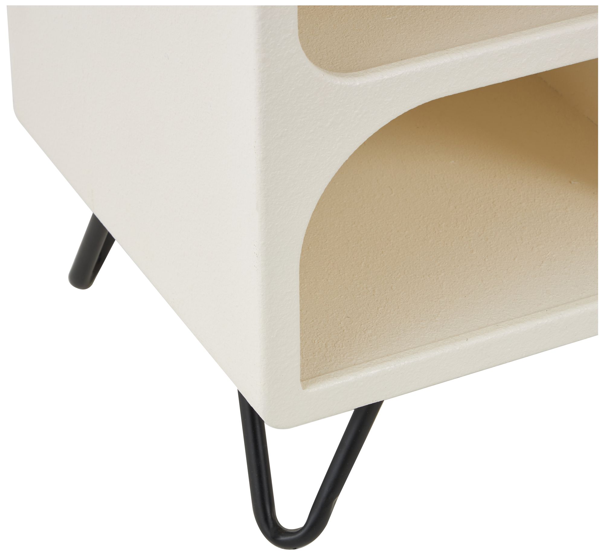 Image 3 Cream Wooden Modern Shelving Unit, 40" x 15" x 28" more views