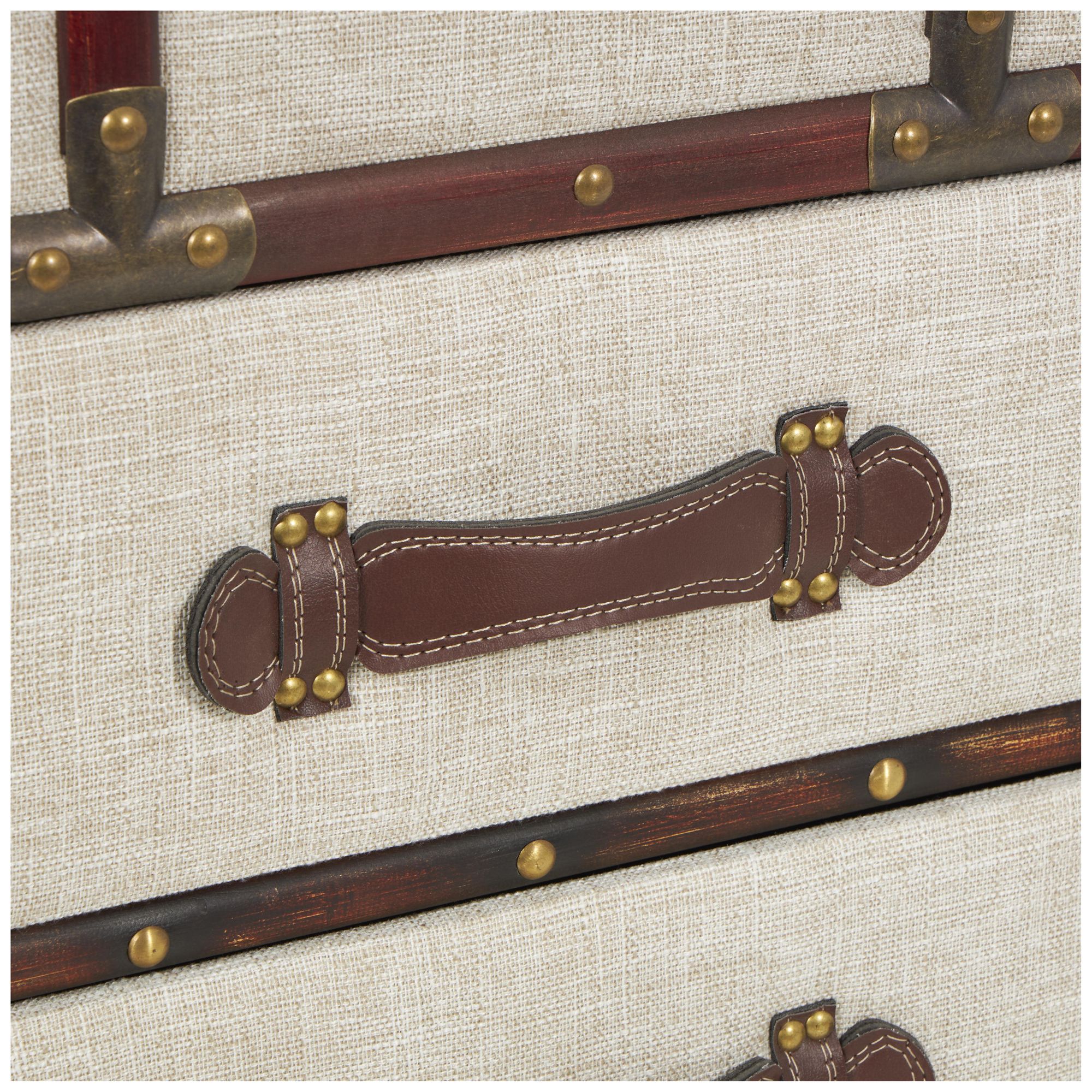 Image 4 Cream Wooden Vintage Accent Table, 19" x 19" x 23" more views