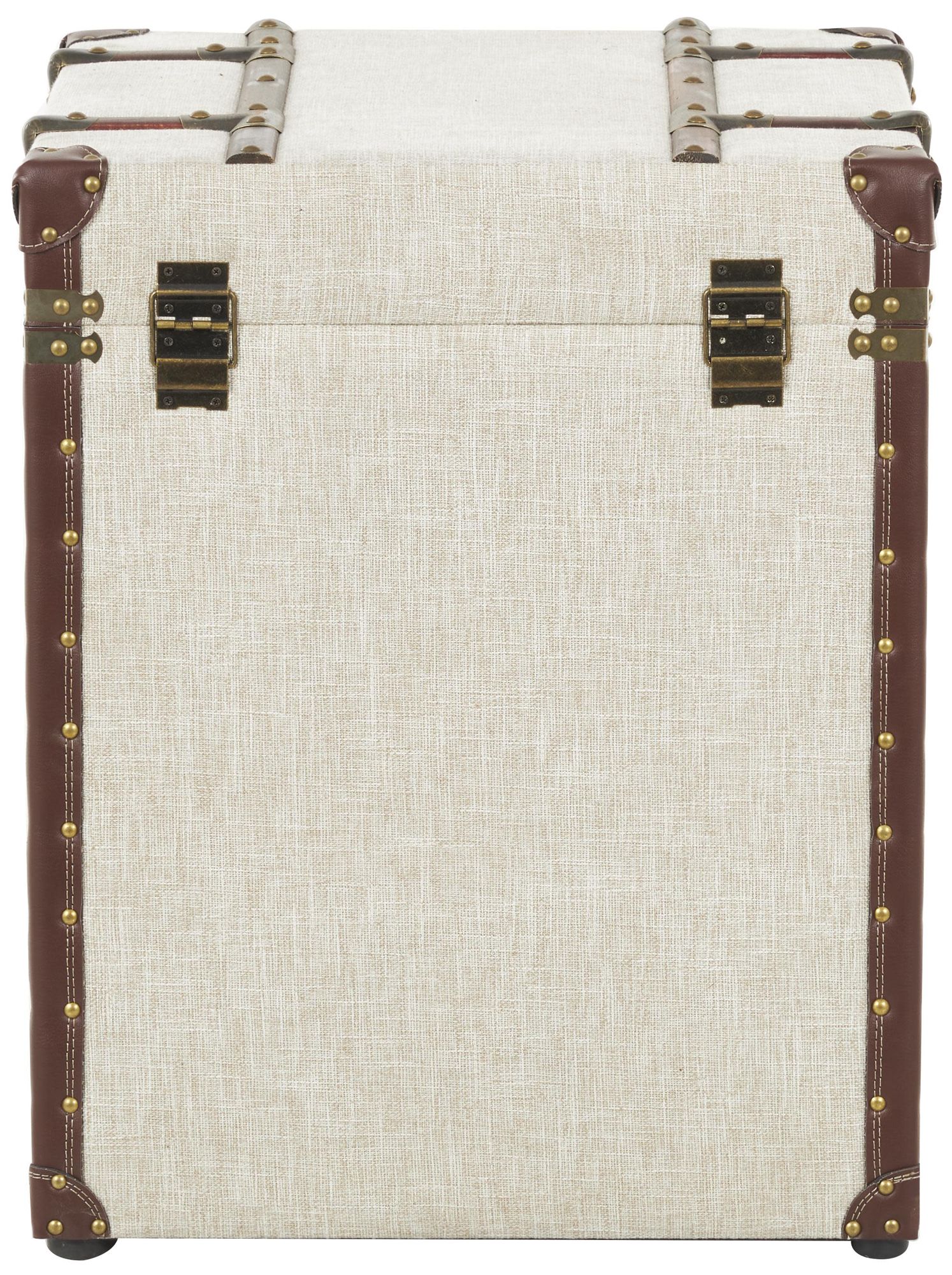 Image 5 Cream Wooden Vintage Accent Table, 19" x 19" x 23" more views