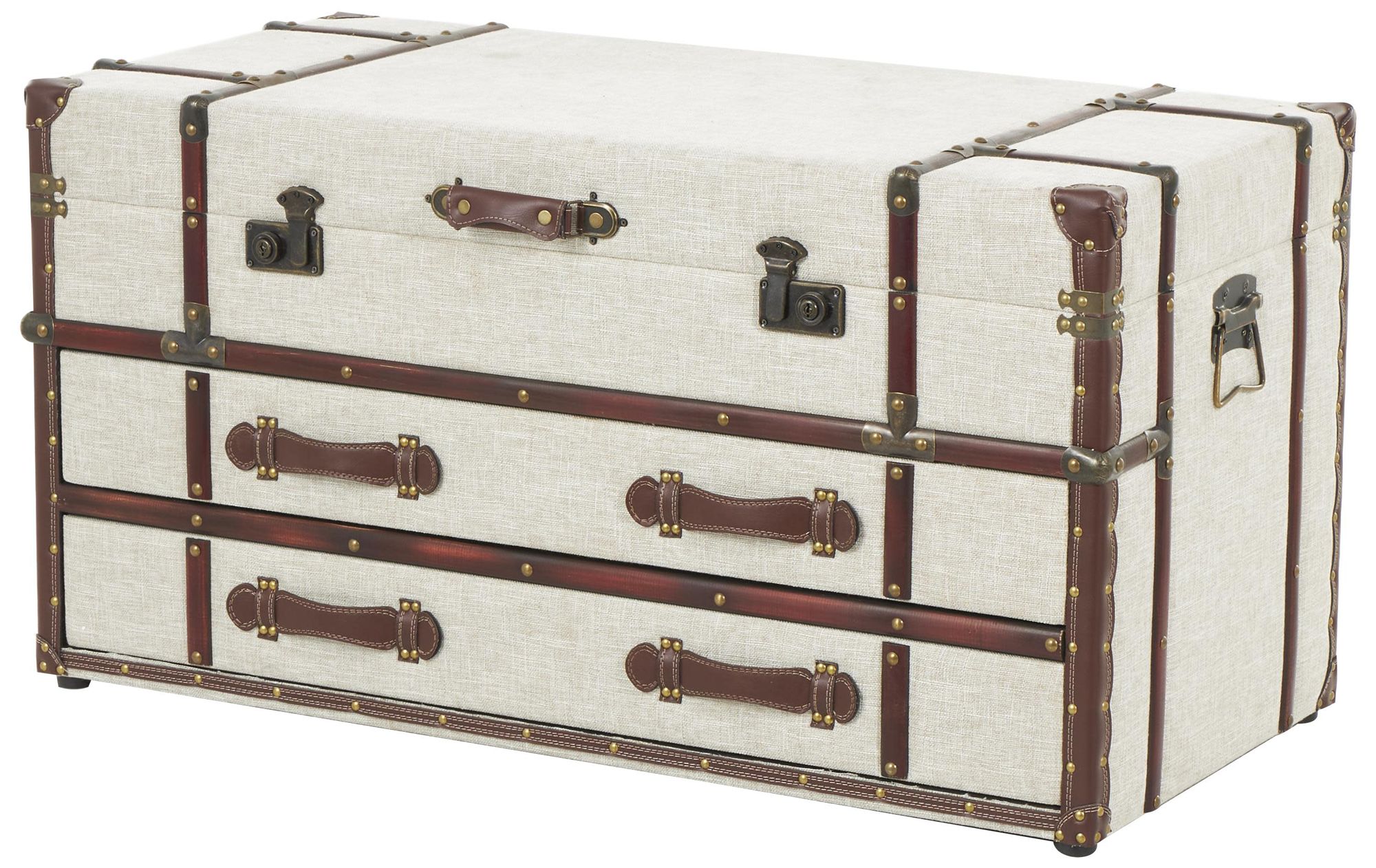 Image 2 Cream Wooden Vintage Coffee Table, 40" x 20" x 21"