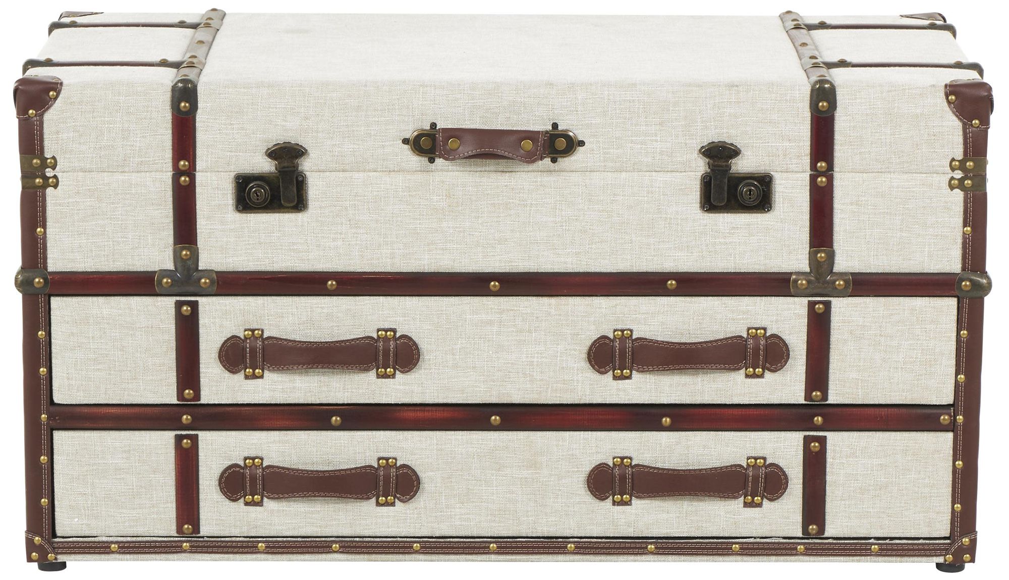 Image 6 Cream Wooden Vintage Coffee Table, 40" x 20" x 21" more views