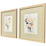2_Creamy Blooms 15"W x 17"H Traditional Framed Art Set of 2 more views