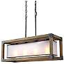 1_Crebason 27 1/2"W Wood and Iron 4-Light Island Chandelier