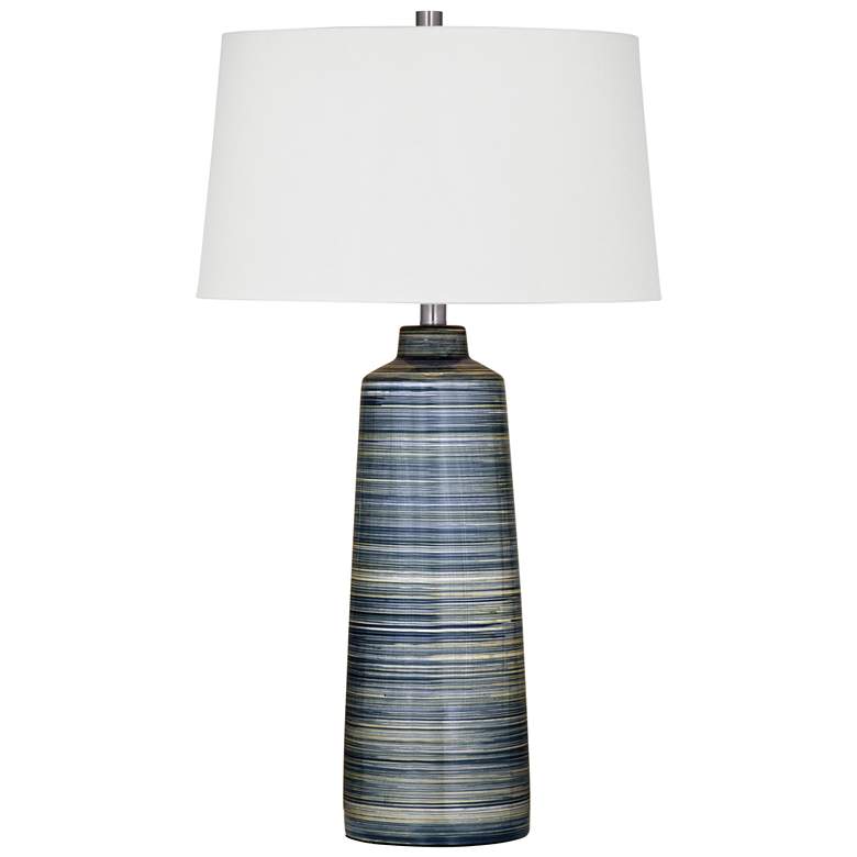 Image 1 Creedence 30" High Brushed Blue Table Lamp