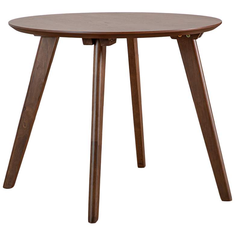 Image 1 Creekside 23.75" Mid Century Walnut Round Wood Accent Side Table