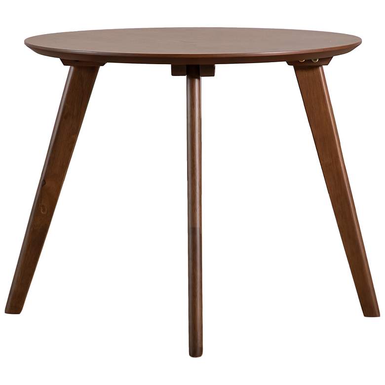 Image 3 Creekside 23.75" Mid Century Walnut Round Wood Accent Side Table more views