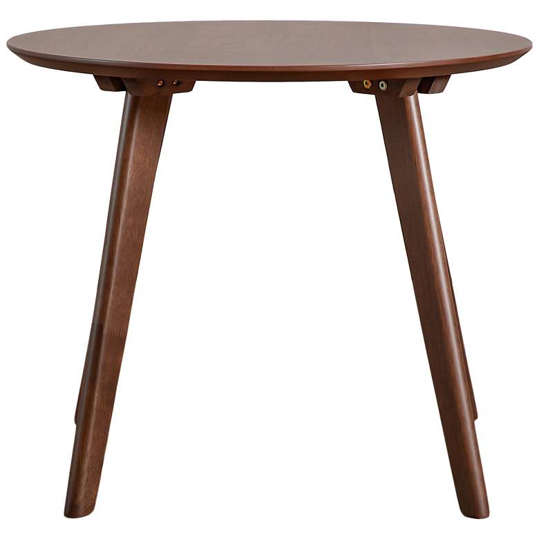 Image 4 Creekside 23.75" Mid Century Walnut Round Wood Accent Side Table more views
