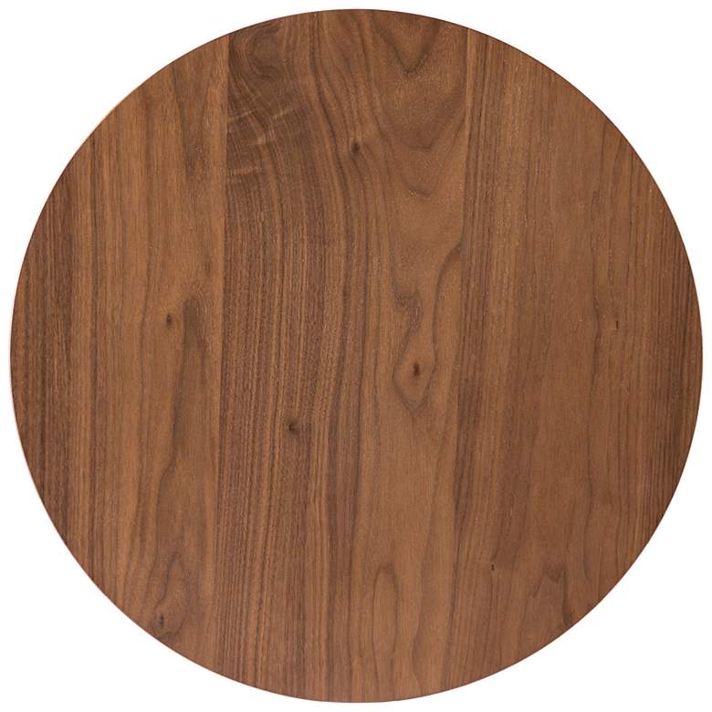 Image 5 Creekside 23.75" Mid Century Walnut Round Wood Accent Side Table more views