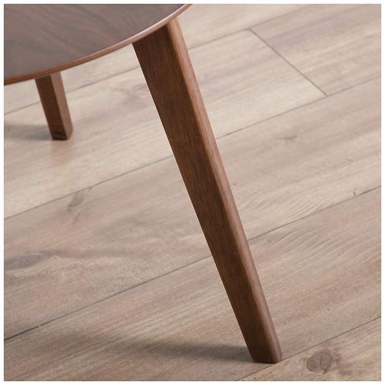 Image 7 Creekside 23.75" Mid Century Walnut Round Wood Accent Side Table more views
