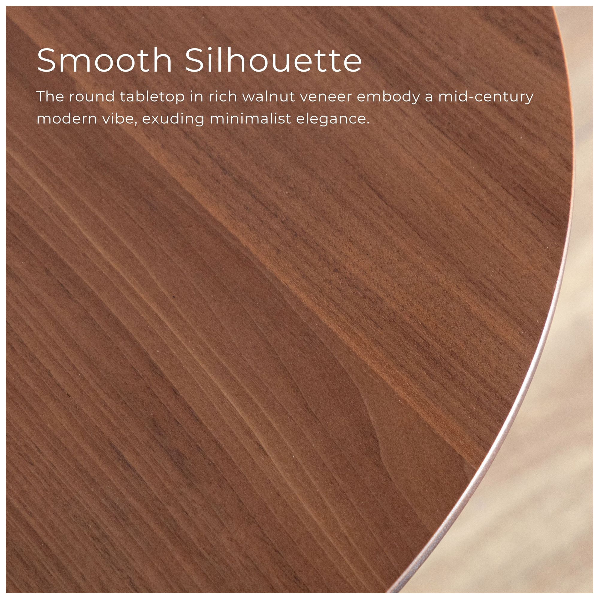 Creekside 23.75" Mid Century Walnut Round Wood Accent Side Table