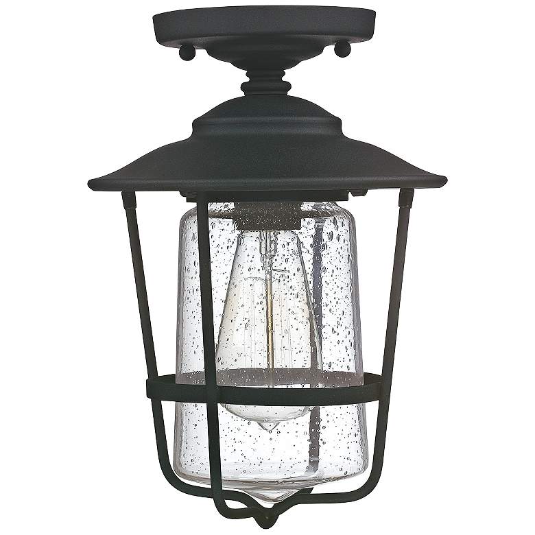 Image 2 Creekside 8 1/4"W Black Clear Glass Outdoor Ceiling Light