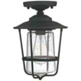 Creekside 8 1/4&quot;W Black Clear Glass Outdoor Ceiling Light