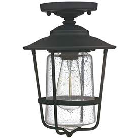 Image2 of Creekside 8 1/4"W Black Clear Glass Outdoor Ceiling Light