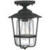 Creekside 8 1/4"W Black Clear Glass Outdoor Ceiling Light