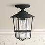 Creekside 8 1/4"W Black Clear Glass Outdoor Ceiling Light