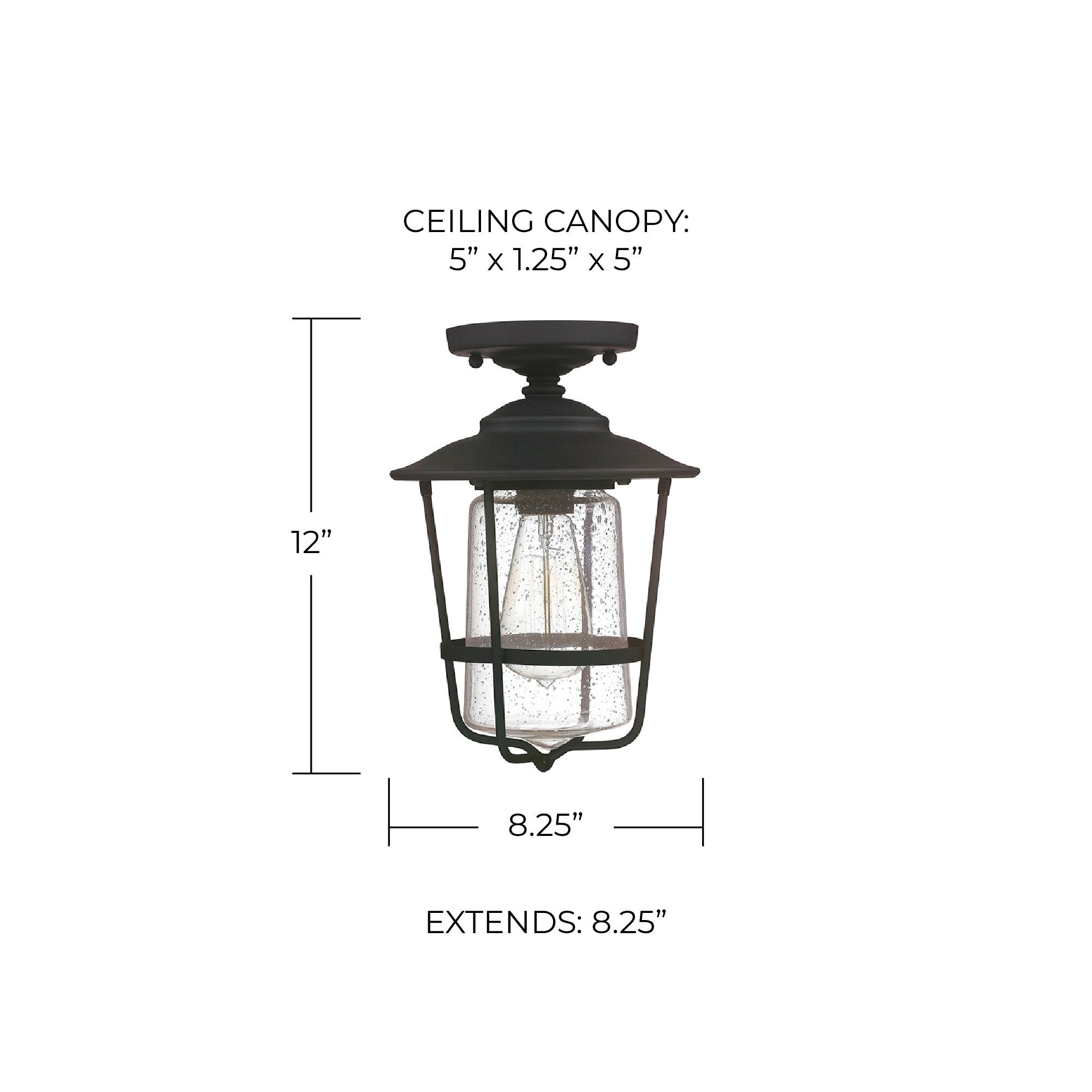 Image 3 Creekside 8 1/4"W Black Clear Glass Outdoor Ceiling Light more views