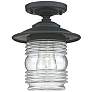 Creekside 8 1/4"W Black Ribbed Glass Outdoor Ceiling Light