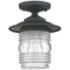 Creekside 8 1/4"W Black Ribbed Glass Outdoor Ceiling Light