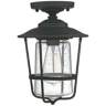 Creekside 8 1/4"W Black Clear Glass Outdoor Ceiling Light