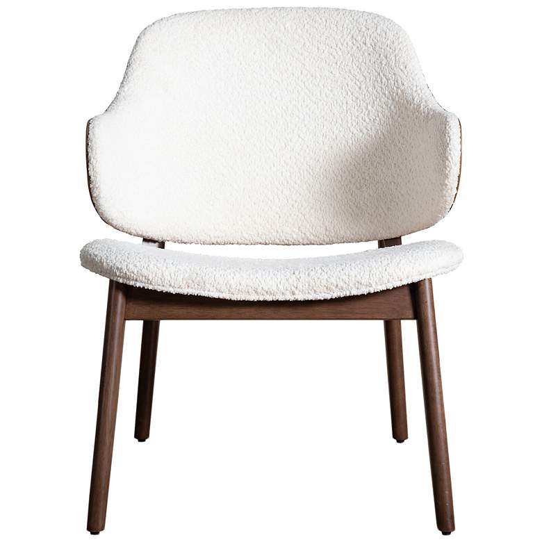 Image 3 Creekside Walnut Boucle Accent Chair With Leatherette Back more views