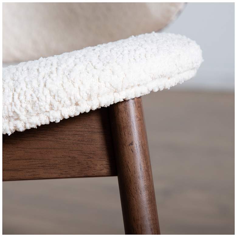 Image 6 Creekside Walnut Boucle Accent Chair With Leatherette Back more views