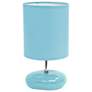Creekwood Home 10.24" Traditional Mini Round Rock Table Lamp, Blue