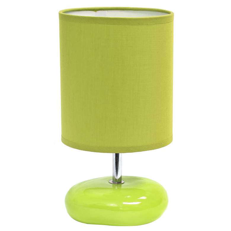 Image 1 Creekwood Home 10.24 inch Traditional Mini Round Rock Table Lamp, Green