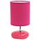 Creekwood Home 10.24" Traditional Mini Round Rock Table Lamp, Pink