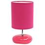 Creekwood Home 10.24" Traditional Mini Round Rock Table Lamp, Pink