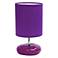 Creekwood Home 10.24" Traditional Mini Round Rock Table Lamp, Purple
