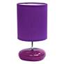 Creekwood Home 10.24" Traditional Mini Round Rock Table Lamp, Purple