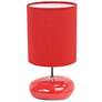 Creekwood Home 10.24" Traditional Mini Round Rock Table Lamp, Red