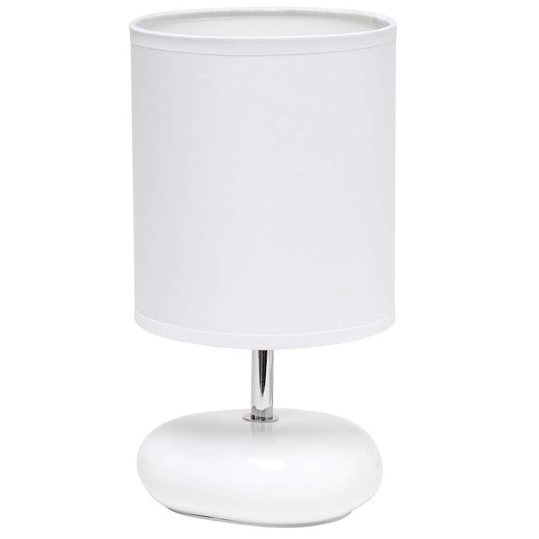 Image 1 Creekwood Home 10.24" Traditional Mini Round Rock Table Lamp, White