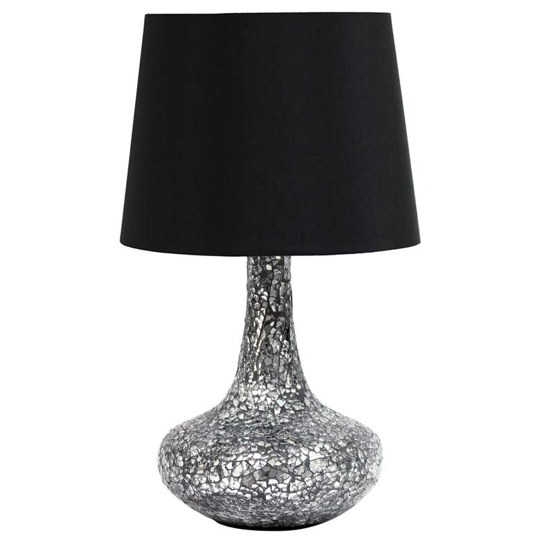 Image 1 Creekwood Home 14.17" Patchwork Crystal Glass Table Lamp, Black