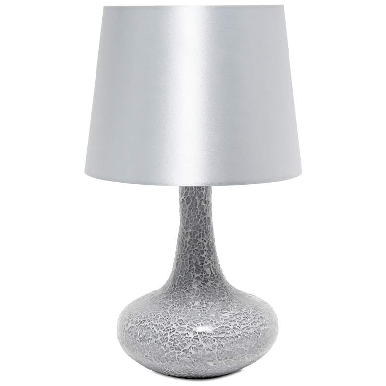 Image 1 Creekwood Home 14.17" Patchwork Crystal Glass Table Lamp, Gray