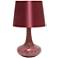 Creekwood Home 14.17" Patchwork Crystal Glass Table Lamp, Red