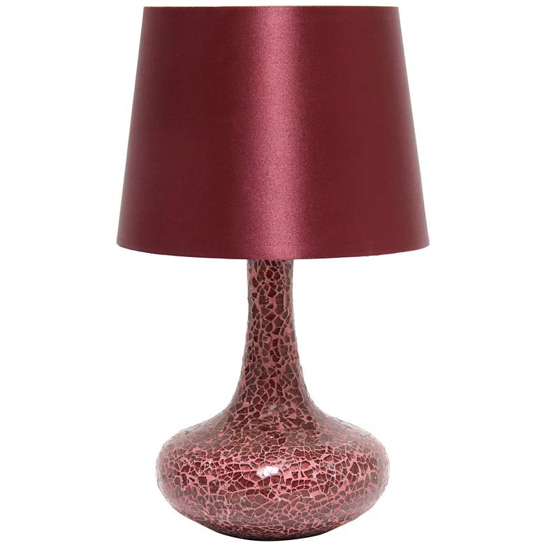 Image 1 Creekwood Home 14.17 inch Patchwork Crystal Glass Table Lamp, Red