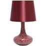 Creekwood Home 14.17" Patchwork Crystal Glass Table Lamp, Red
