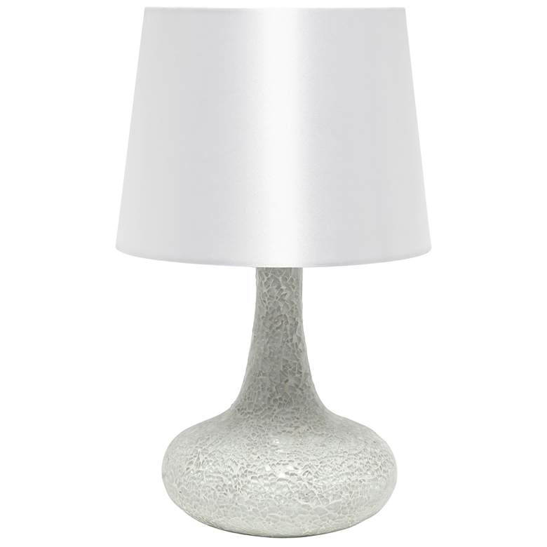 Image 1 Creekwood Home 14.17 inch Patchwork Crystal Glass Table Lamp, White