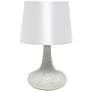 Creekwood Home 14.17" Patchwork Crystal Glass Table Lamp, White