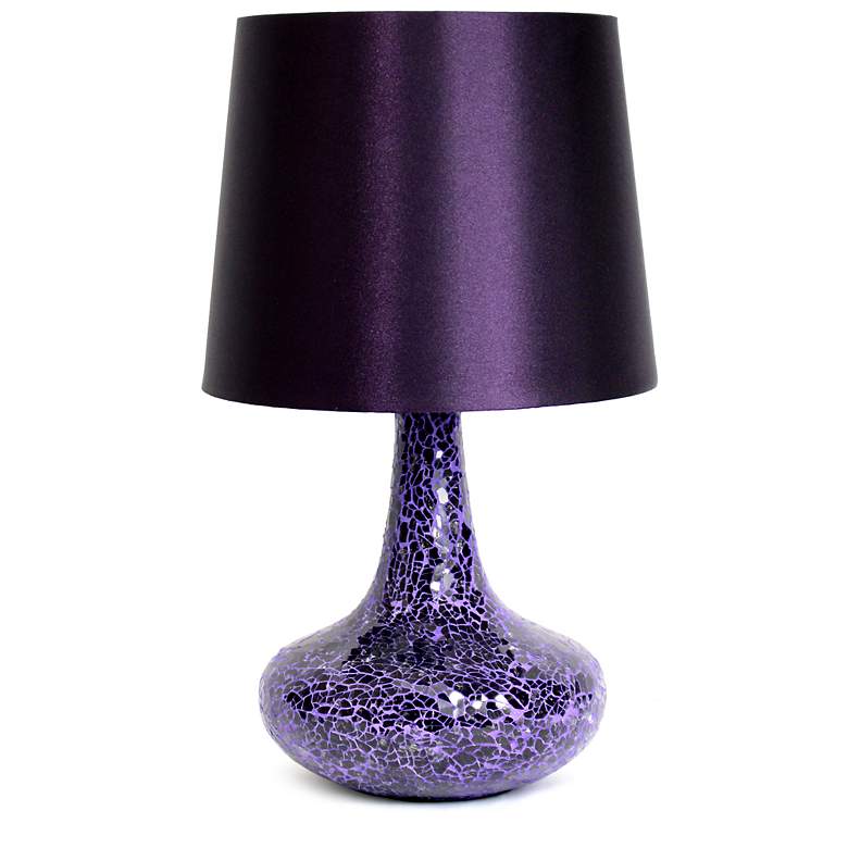 Image 2 Creekwood Home 14 1/4"H Purple Mosaic Tiled Glass Table Lamp