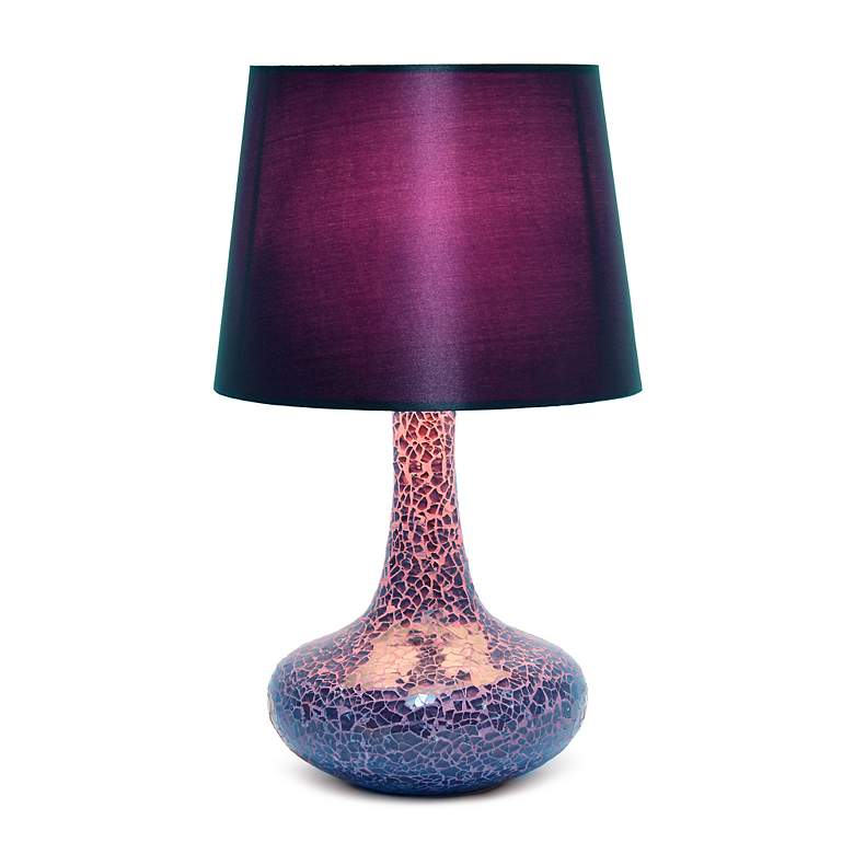Image 3 Creekwood Home 14 1/4"H Purple Mosaic Tiled Glass Table Lamp more views
