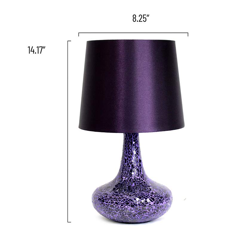 Image 4 Creekwood Home 14 1/4"H Purple Mosaic Tiled Glass Table Lamp more views