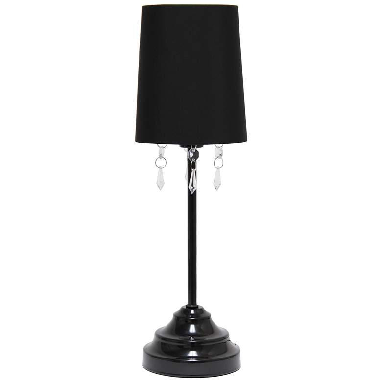 Image 1 Creekwood Home 17.25" Crystal Droplet Table Lamp, Black