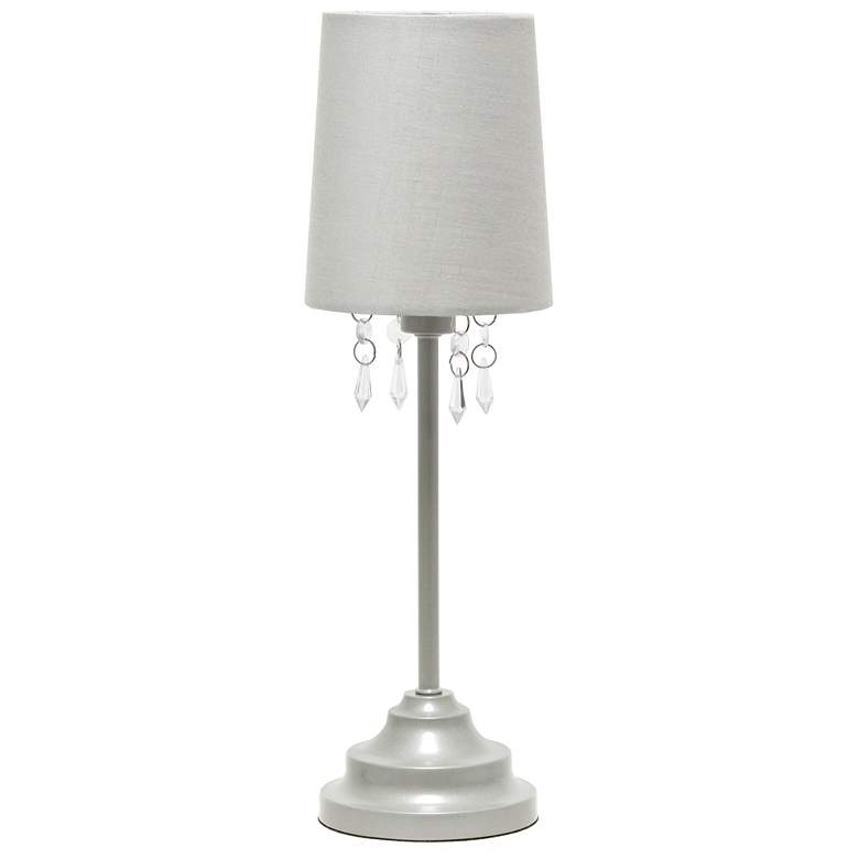 Image 1 Creekwood Home 17.25" Crystal Droplet Table Lamp, Gray