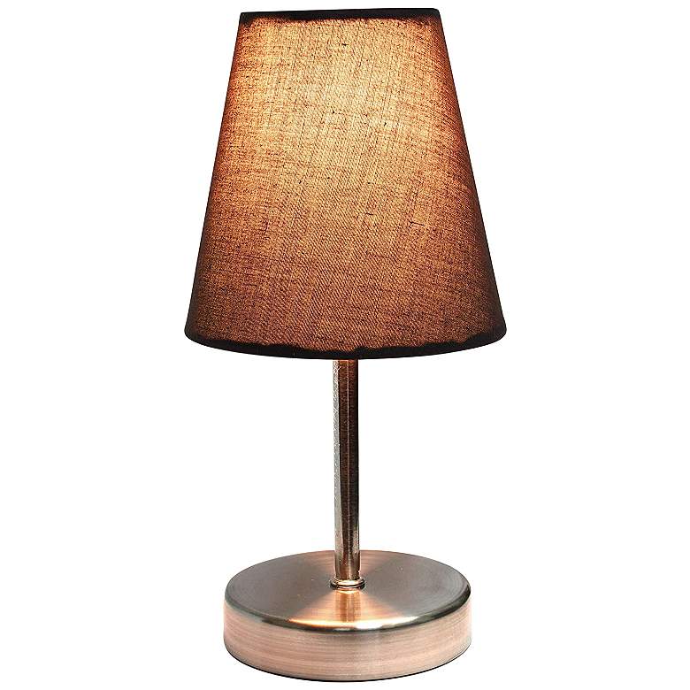Image 5 Creekwood Home Nauru 10 1/2" High Nickel Brown Shade Table Lamp more views
