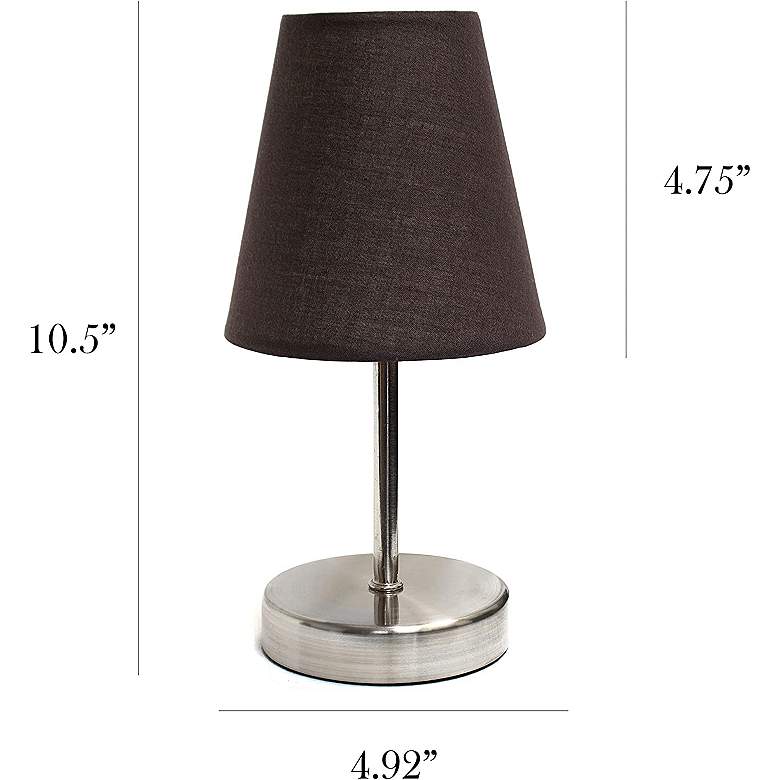 Image 6 Creekwood Home Nauru 10 1/2" High Nickel Brown Shade Table Lamp more views