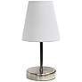1_Creekwood Home Nauru 10 1/2" High Nickel White Shade Table Lamp